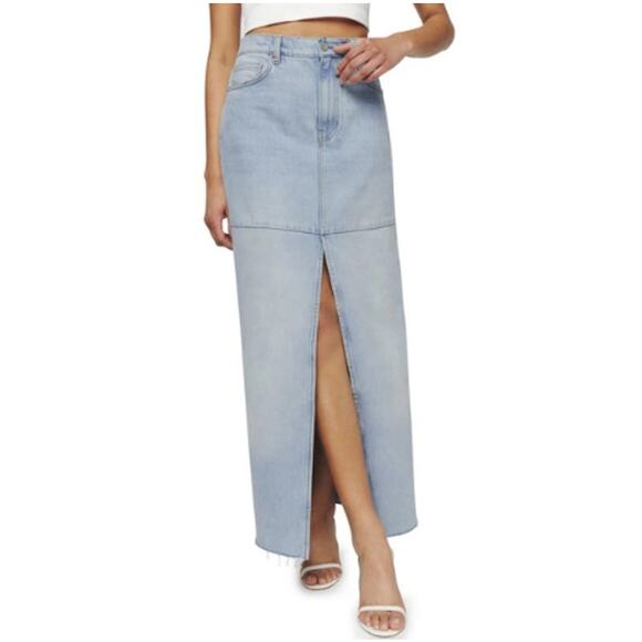 New ~ REFORMATION ~Tahoe Light Wash Tazz Maxi Denim Skirt Size 29 ORGANIC